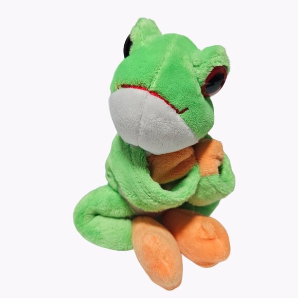 Wild Republic Huggers Red Eyed Tree Frog 8 in Plush Slap Bracelet Stuffed Animal - Picture 2 of 7